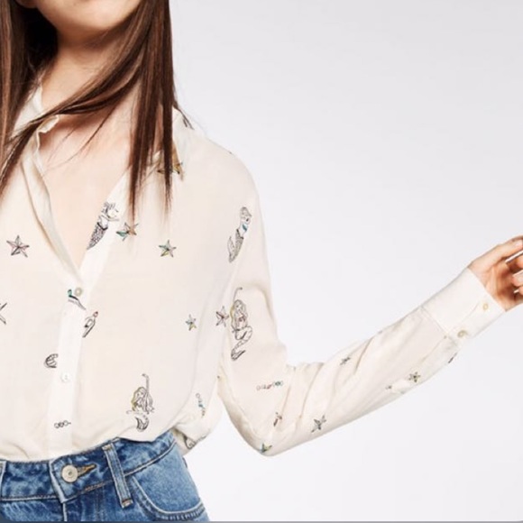 Zara mermaid printed button down shirt - Picture 5 of 5
